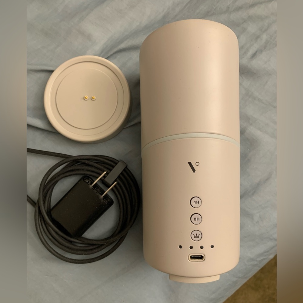 Vitruvi move diffuser in grey cordless rechargeable 4-8 hours running